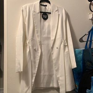 White fox boutique dressy coat